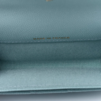 Chanel Caviar Quilted Flap Card Holder Wallet Light Blue 5 of 12