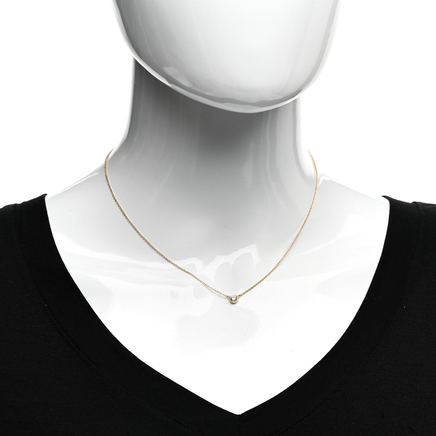 18K Yellow Gold Diamond .21ct Elsa Peretti Diamonds by the Yard Pendant Necklace