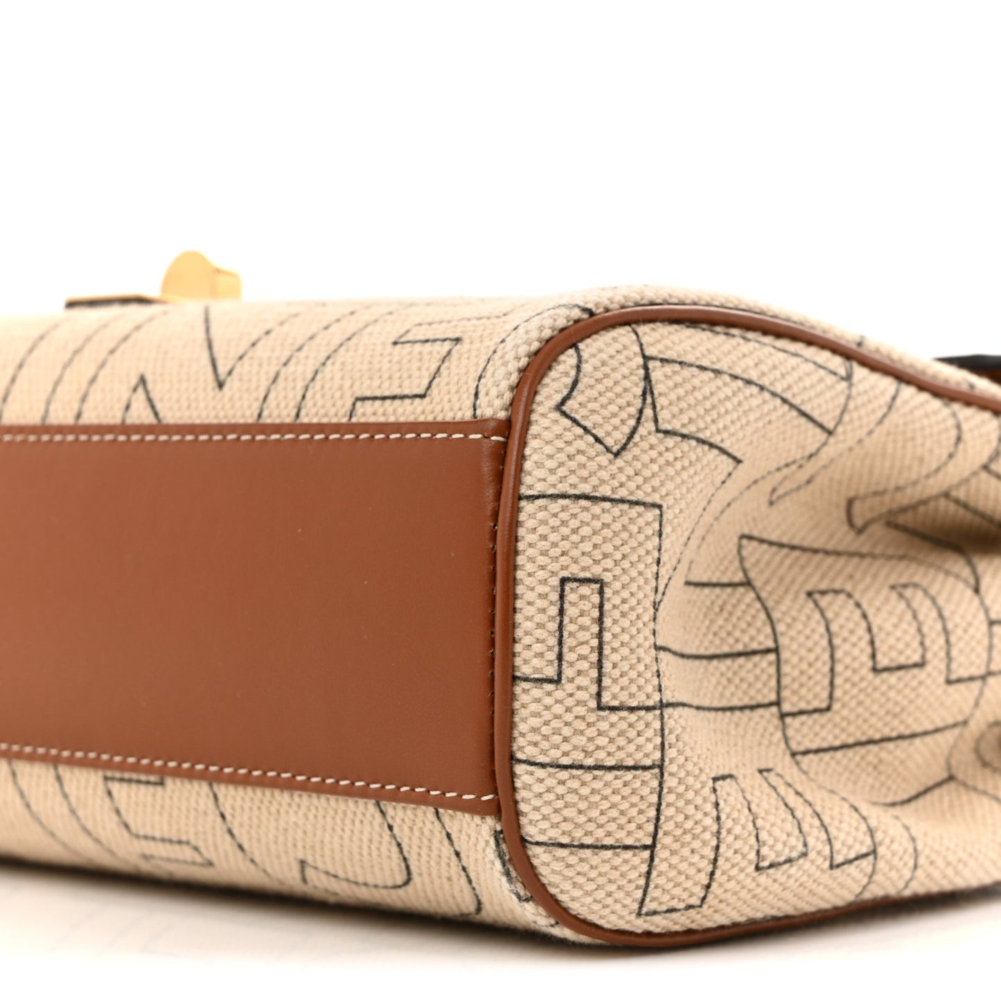 Canvas Smooth Calfskin Teen 16 Crossbody Bag Natural Tan