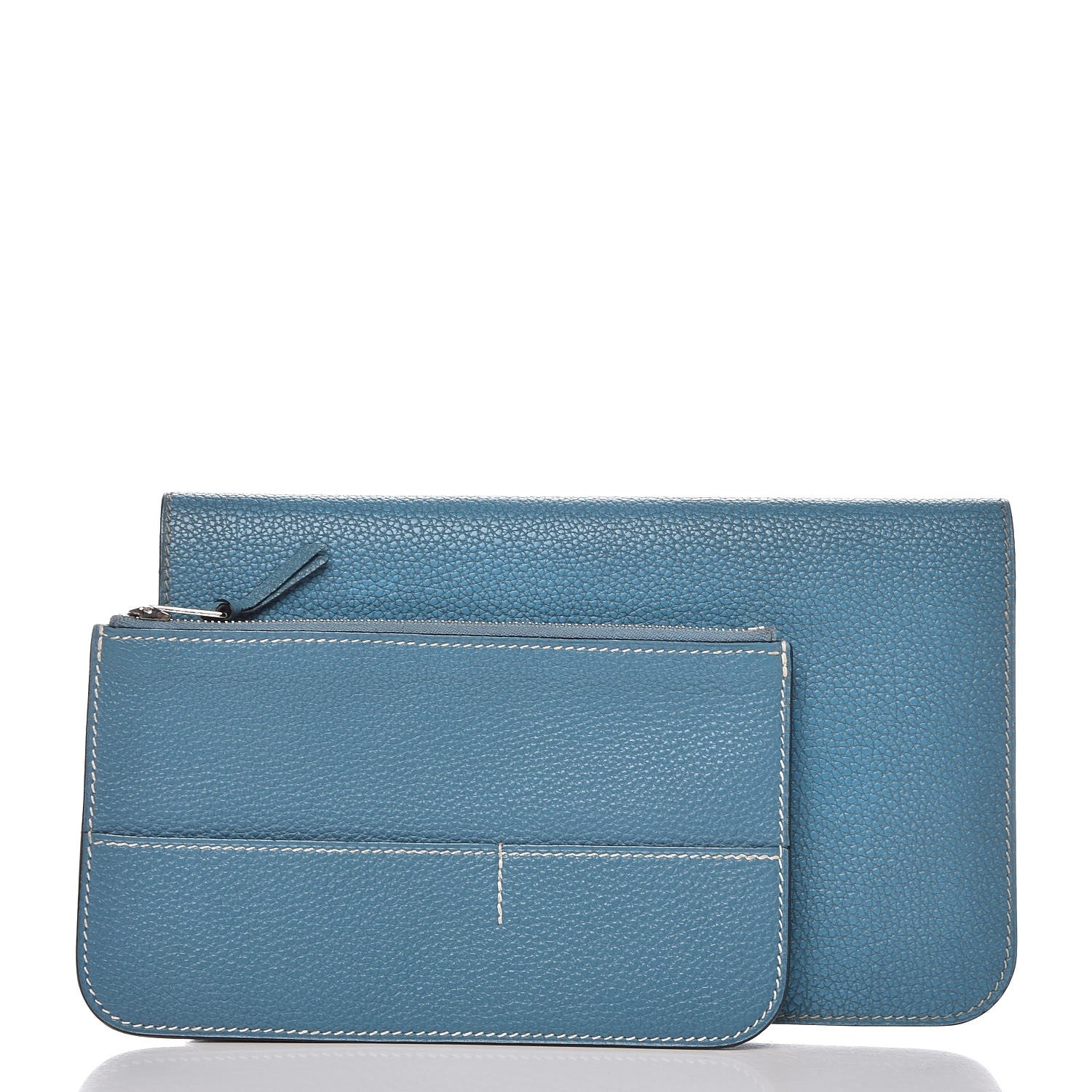 Hermes Togo Dogon Duo Wallet Blue Jean 3 of 10