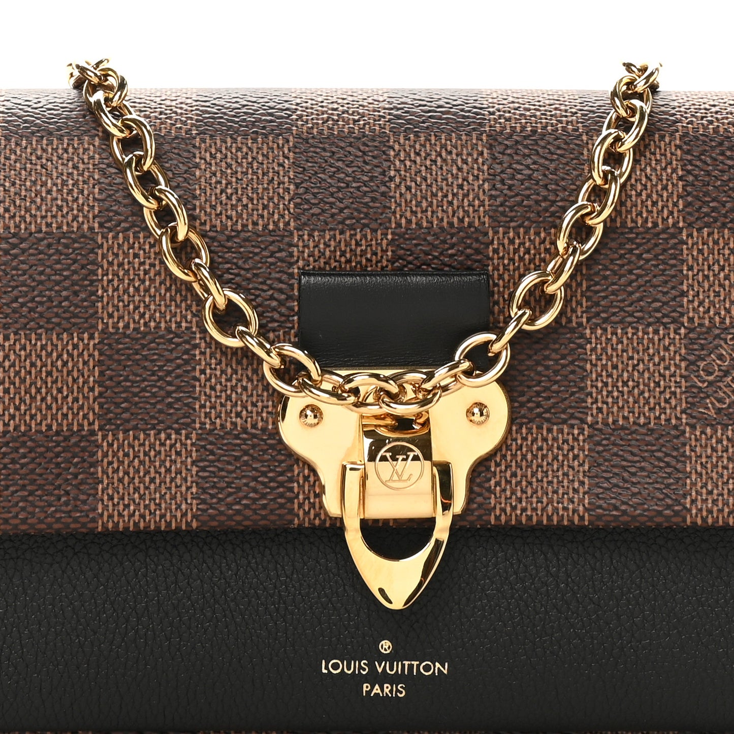Damier Ebene Vavin Chain Wallet Black