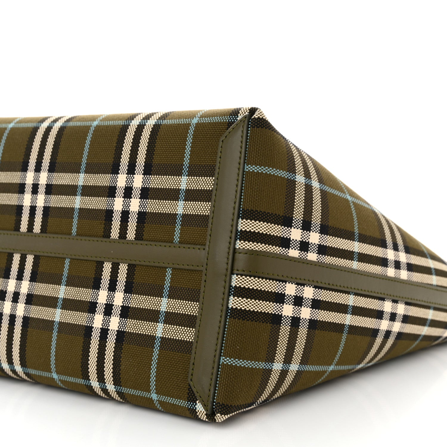 Burberry Cotton Check Medium London Tote Bag Olive Green 11 of 11