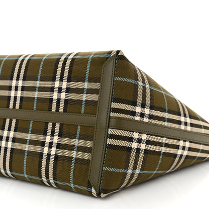 Burberry Cotton Check Medium London Tote Bag Olive Green 11 of 11