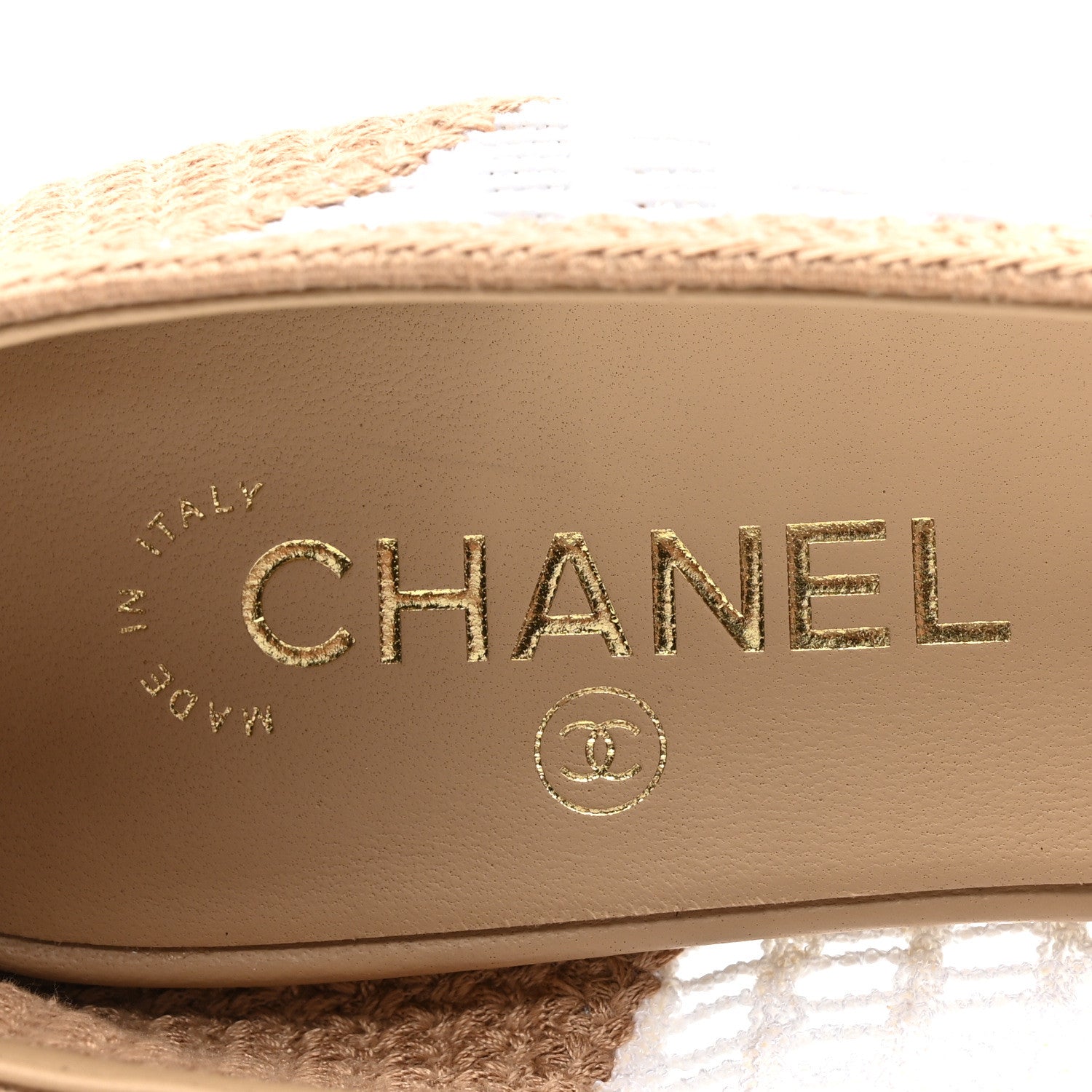 Chanel Raffia CC Cap Toe Ballerina Flats 39.5 White Beige 7 of 8