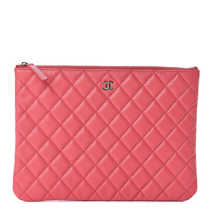 Chanel Caviar Quilted Medium Cosmetic Case Pink 1 of 7