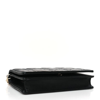 Christian Dior Lambskin Cannage Lady Dior Chain Wallet Black 4 of 9