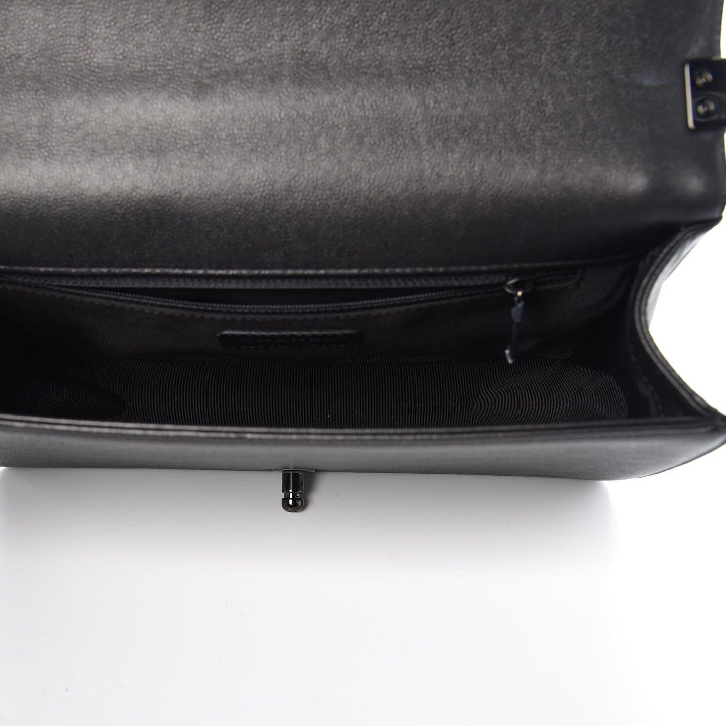 Caviar Quilted New Medium Boy Flap So Black