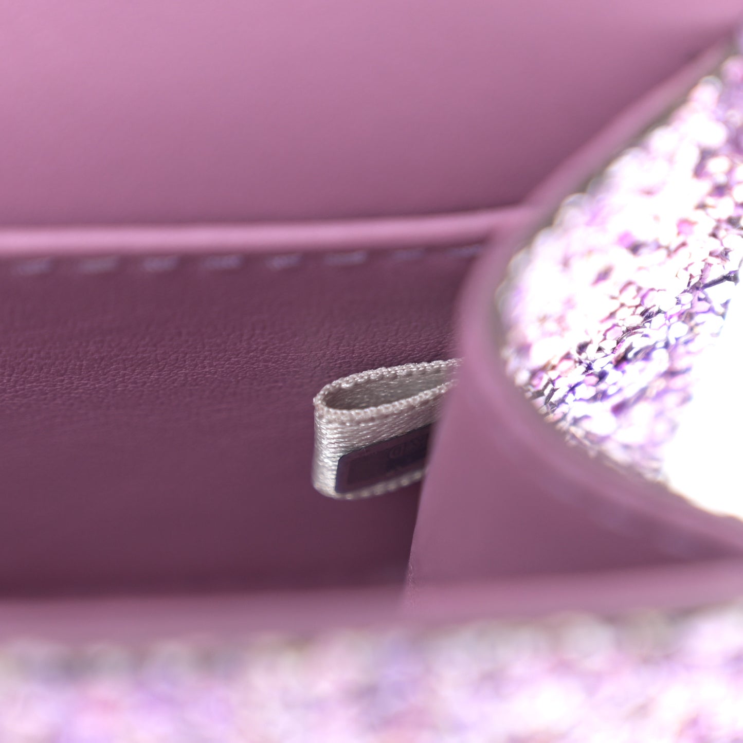 Coarse Glitter Mini Paris Crossbody Pink Violet