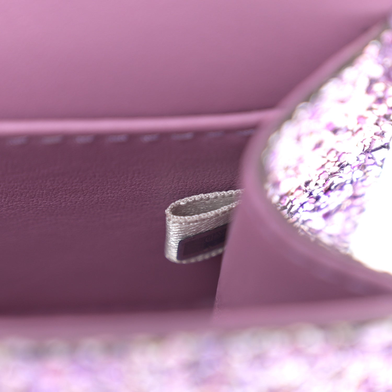 Jimmy Choo Coarse Glitter Mini Paris Crossbody Pink Violet 6 of 9
