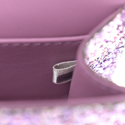 Jimmy Choo Coarse Glitter Mini Paris Crossbody Pink Violet 6 of 9