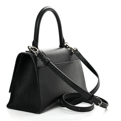 Balenciaga Grained Calfskin Small Hourglass Top Handle Bag Black 3 of 11