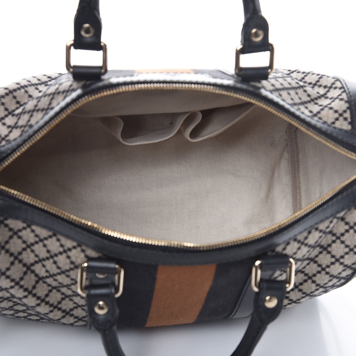 Gucci Diamante Vintage Web Medium Boston Black 6 of 15