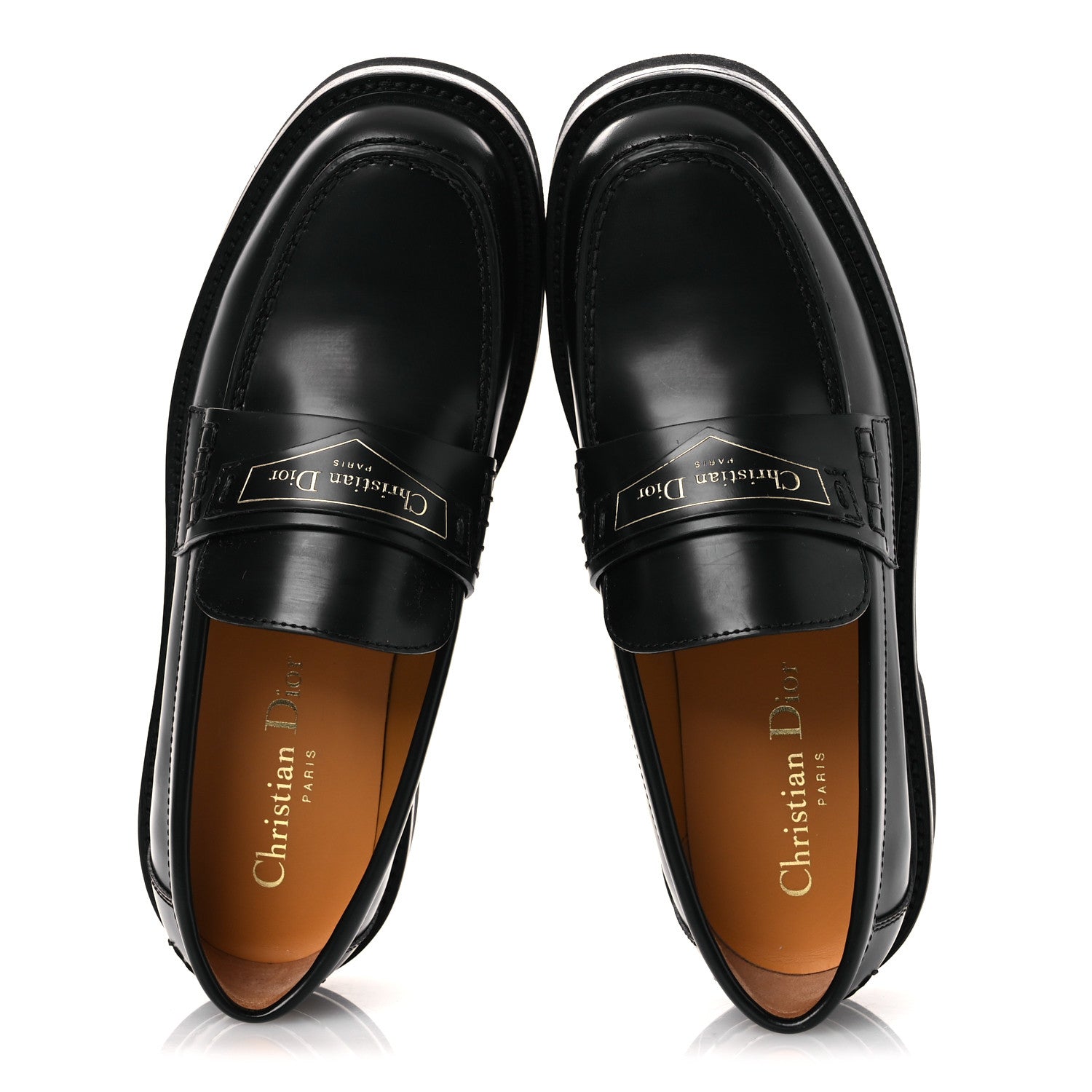 Christian Dior Brushed Calfskin Boy Platform Loafers 35.5 Black 2 of 11
