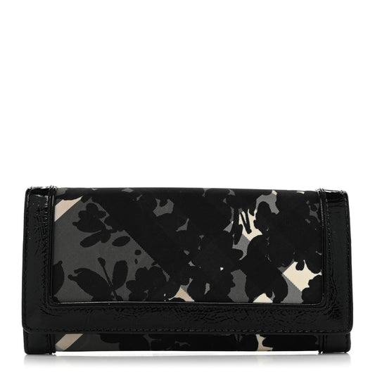 Nylon Beat Check Floral Continental Wallet Black