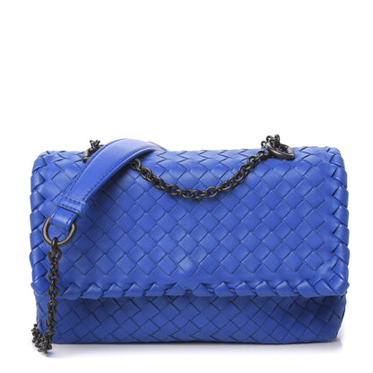 Bottega Veneta Nappa Intrecciato Baby Olimpia Shoulder Bag Signal Blue 1 of 9