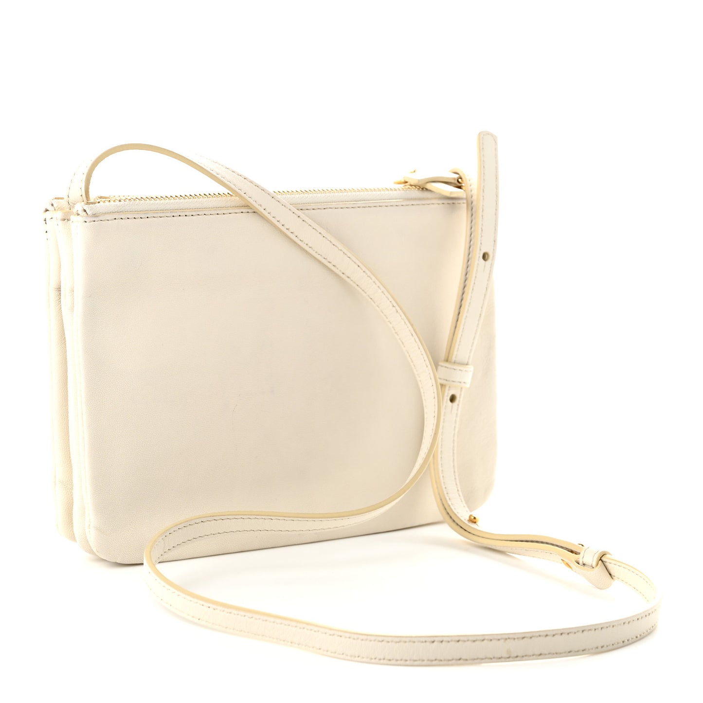 Lambskin Small Trio Crossbody Bag White