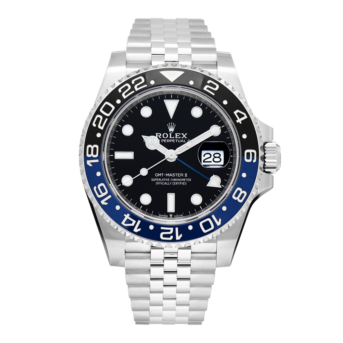 Stainless Steel 40mm Oyster Perpetual Date GMT Master Ⅱ Batgirl Watch 126710BLNR