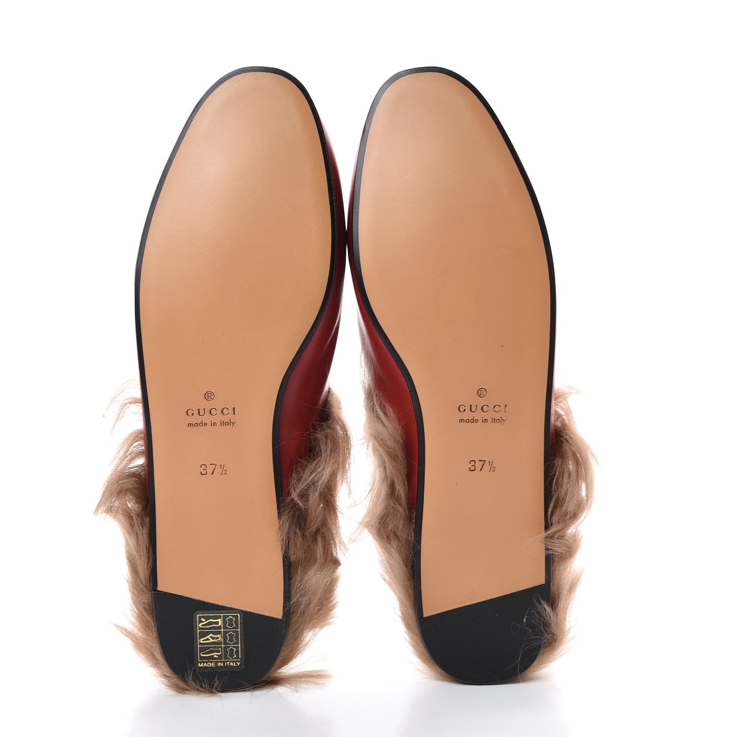 Betis Glamour Calfskin Fur Womens Princetown Slippers 37.5 Hibiscus Red Naturale