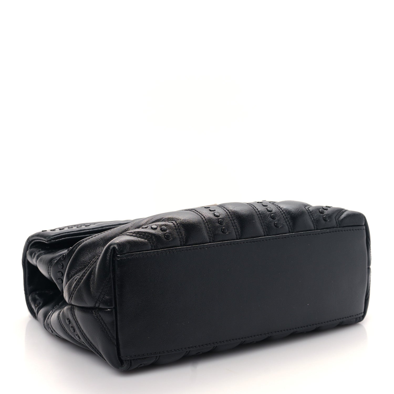 Saint Laurent Calfskin Y Quilted Studded Monogram Small Loulou Chain Satchel Black 6 of 8