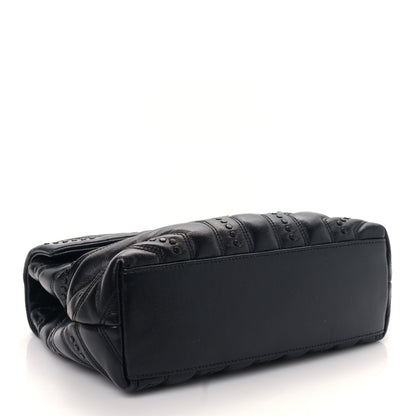 Saint Laurent Calfskin Y Quilted Studded Monogram Small Loulou Chain Satchel Black 6 of 8