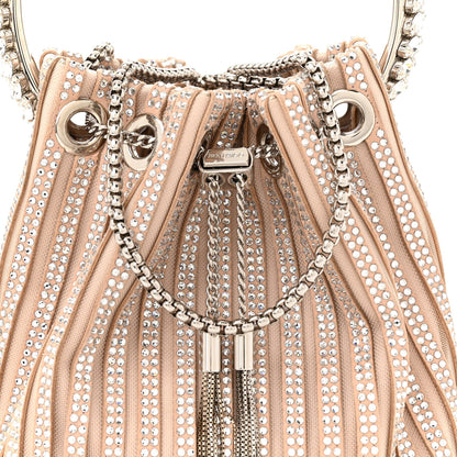 Jimmy Choo Suede Mesh Crystal Embellished Stripe Bon Bon Bucket Bag Macaron Mix 7 of 9