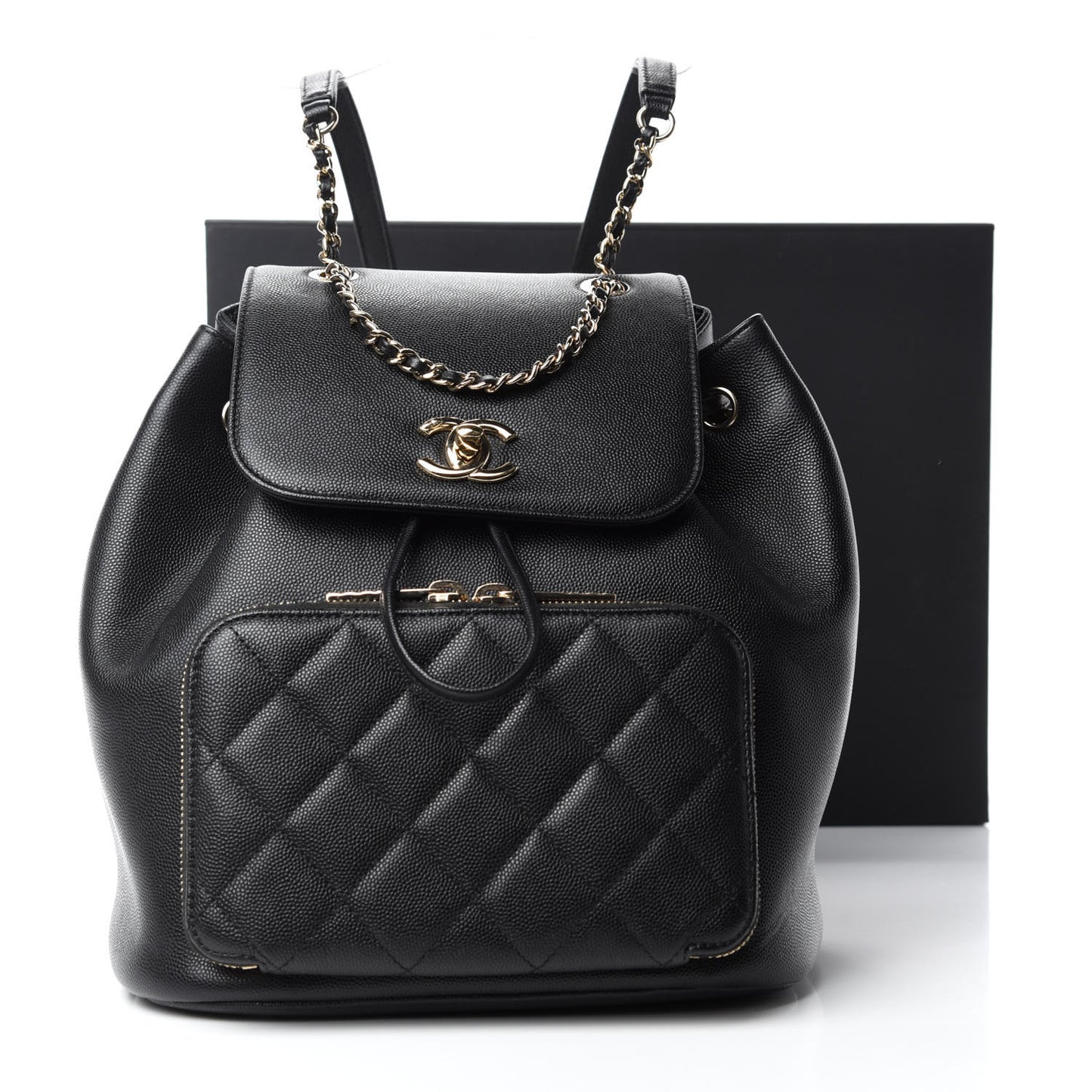 Caviar Quilted Business Affinity Backpack Black