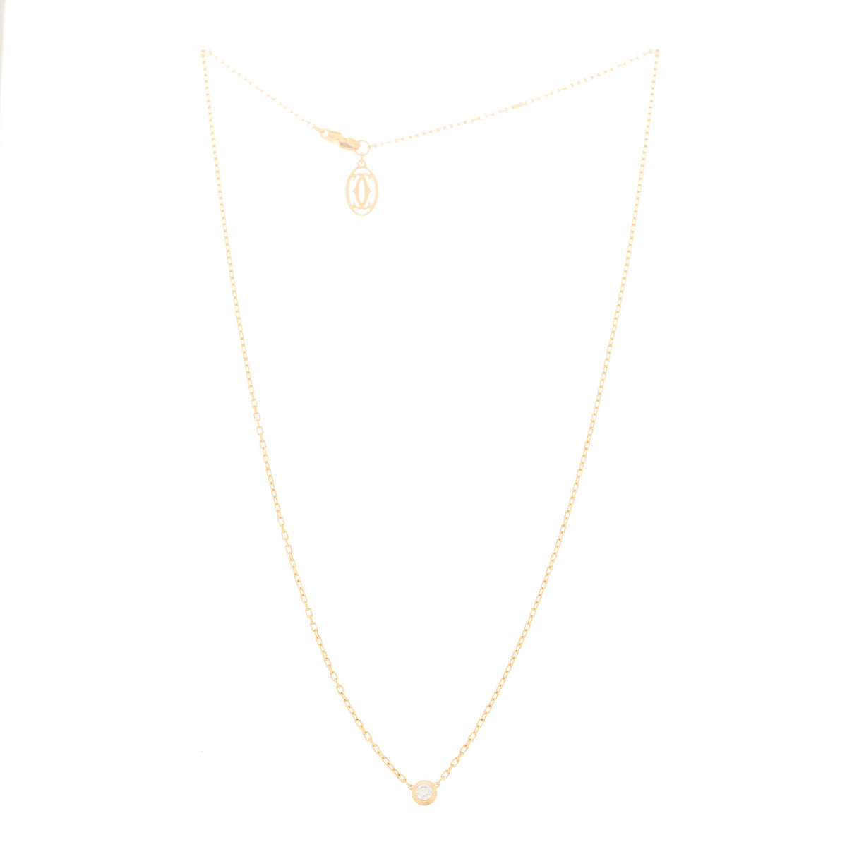 Cartier 18K Yellow Gold Diamond SM D'Amour Pendant Necklace 3 of 6