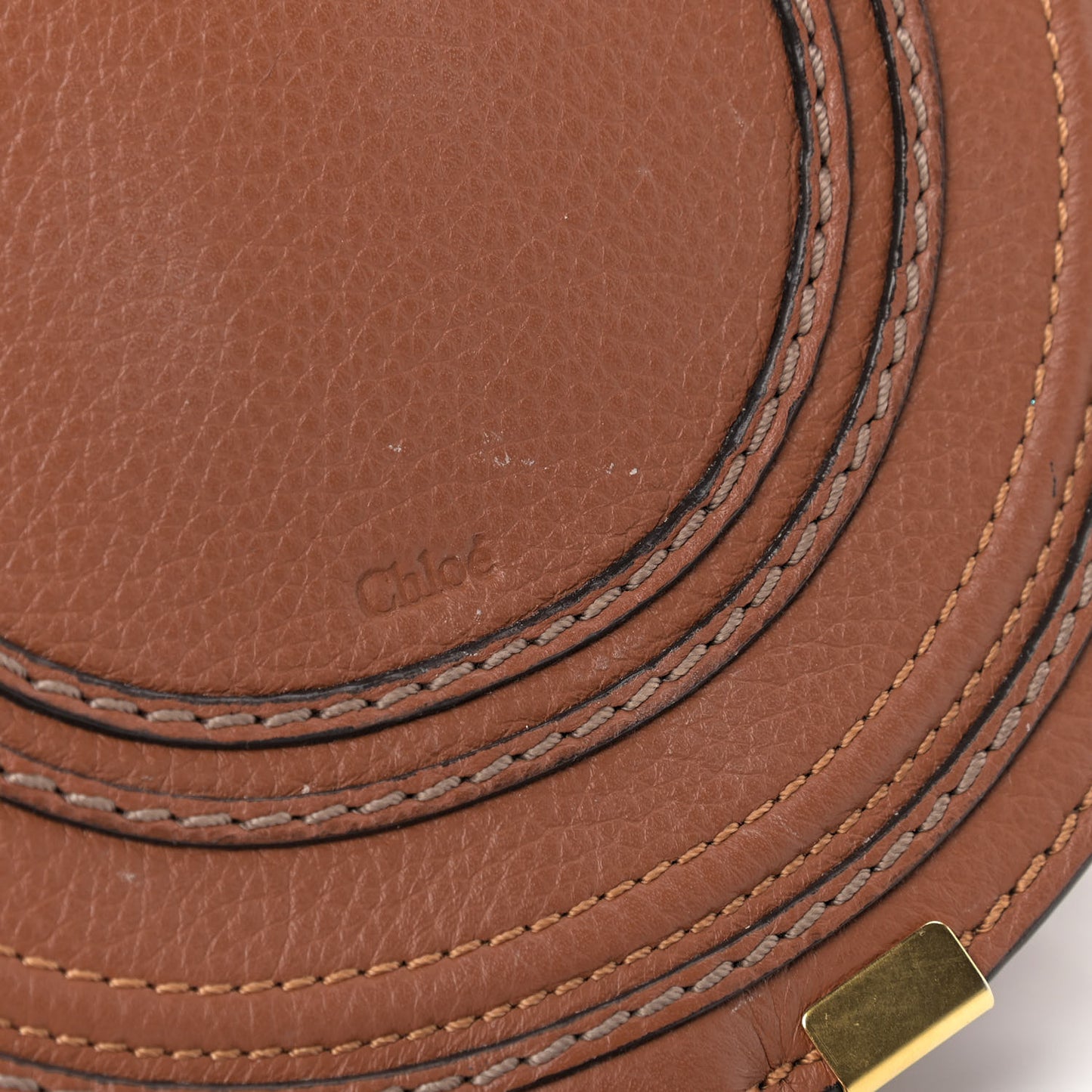 Calfskin Mini Marcie Round Crossbody Bag Tan