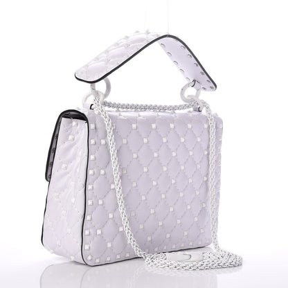 Valentino Garavani Lambskin Medium Free Rockstud Spike Shoulder Bag Optic White 3 of 6