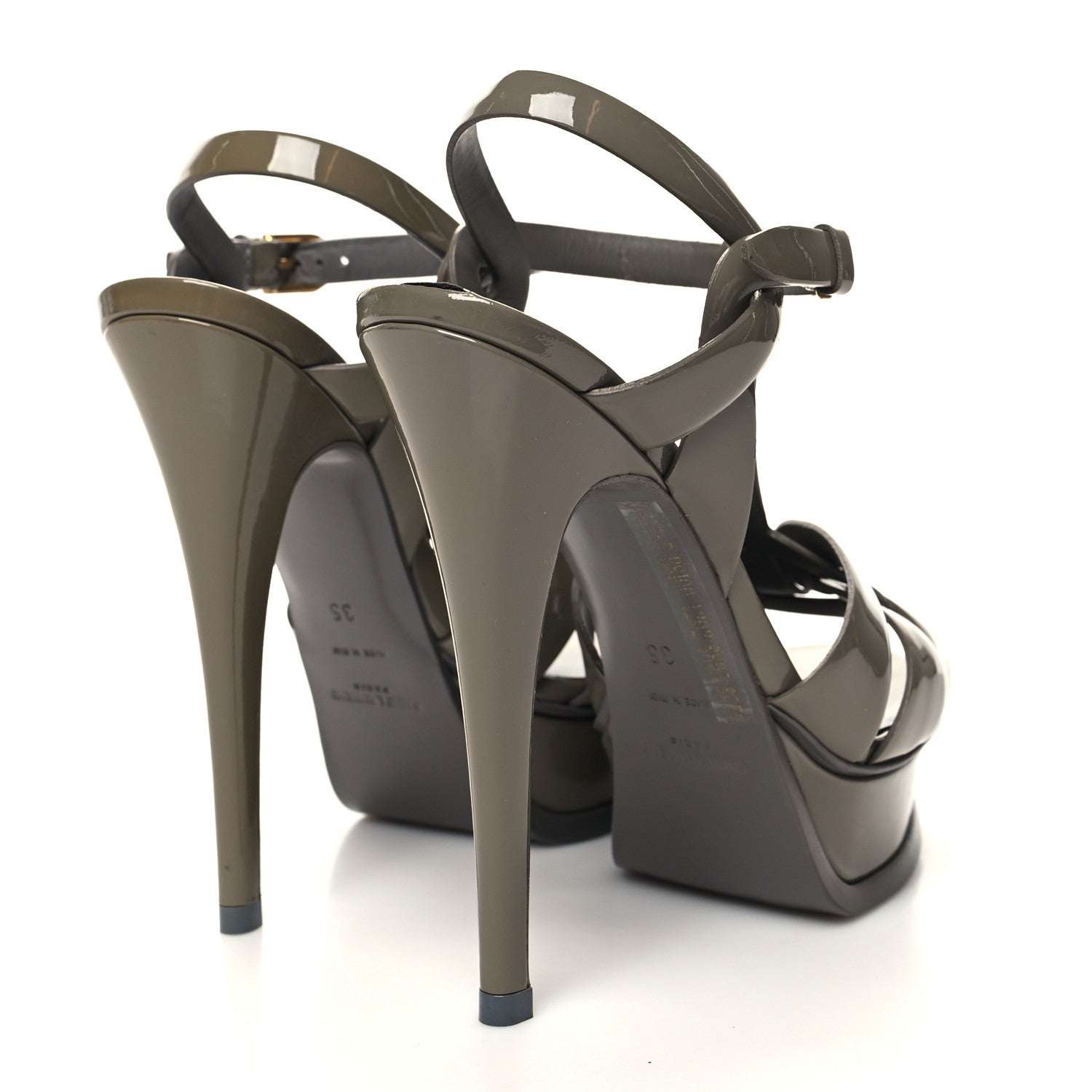 Saint Laurent Patent Tribute 105 Platform Sandals 35 Fog 4 of 8