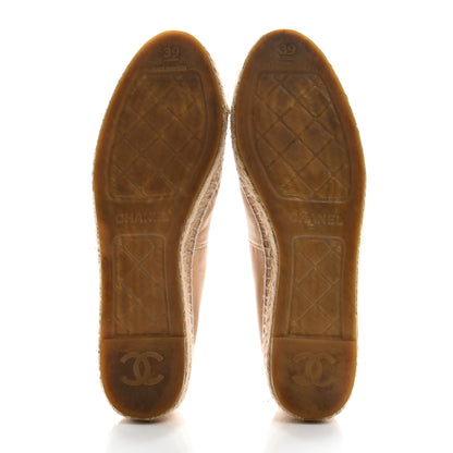 Chanel Lambskin CC Espadrilles 39 Beige Black 6 of 10