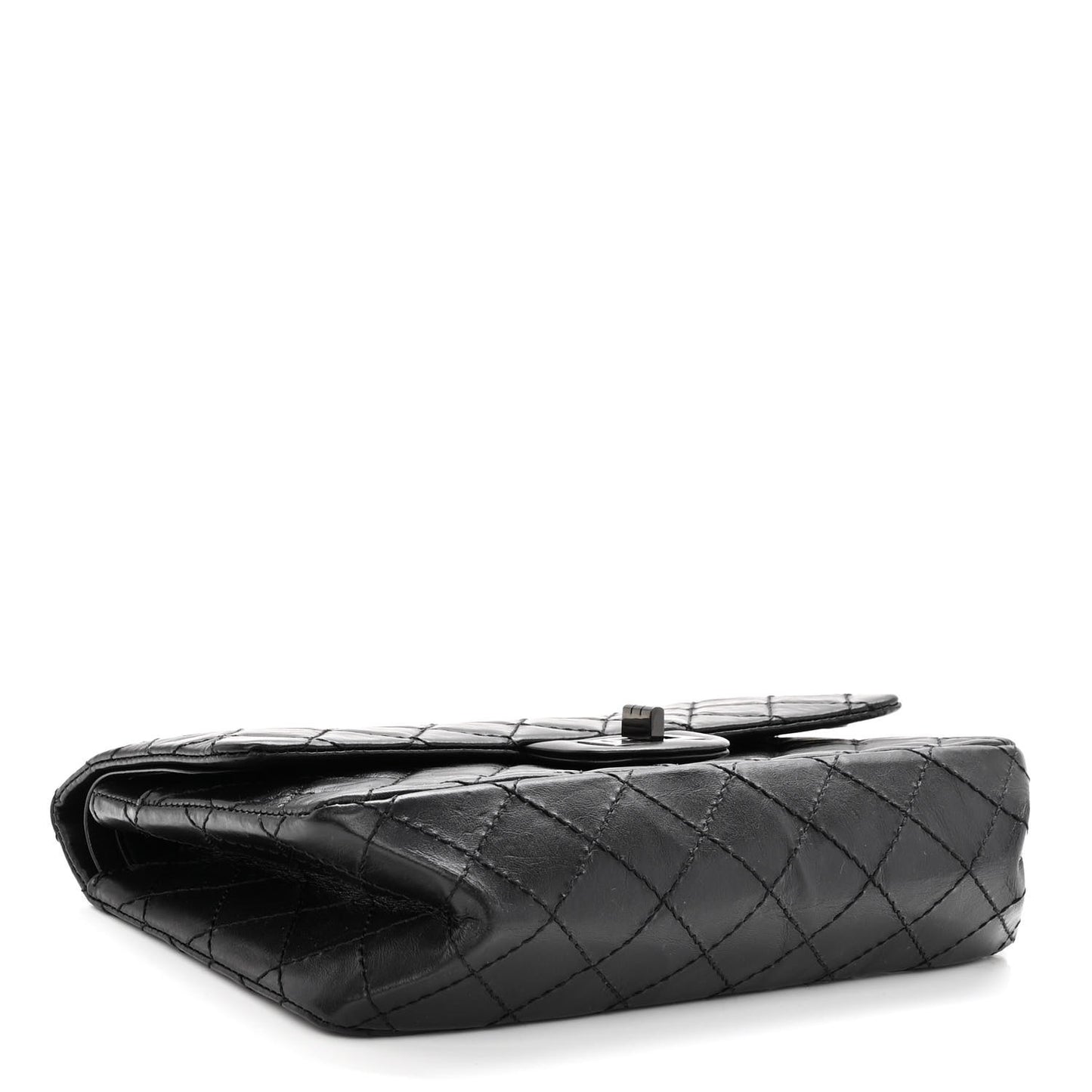 Aged Calfskin Quilted 2.55 Reissue 225 Flap So Black