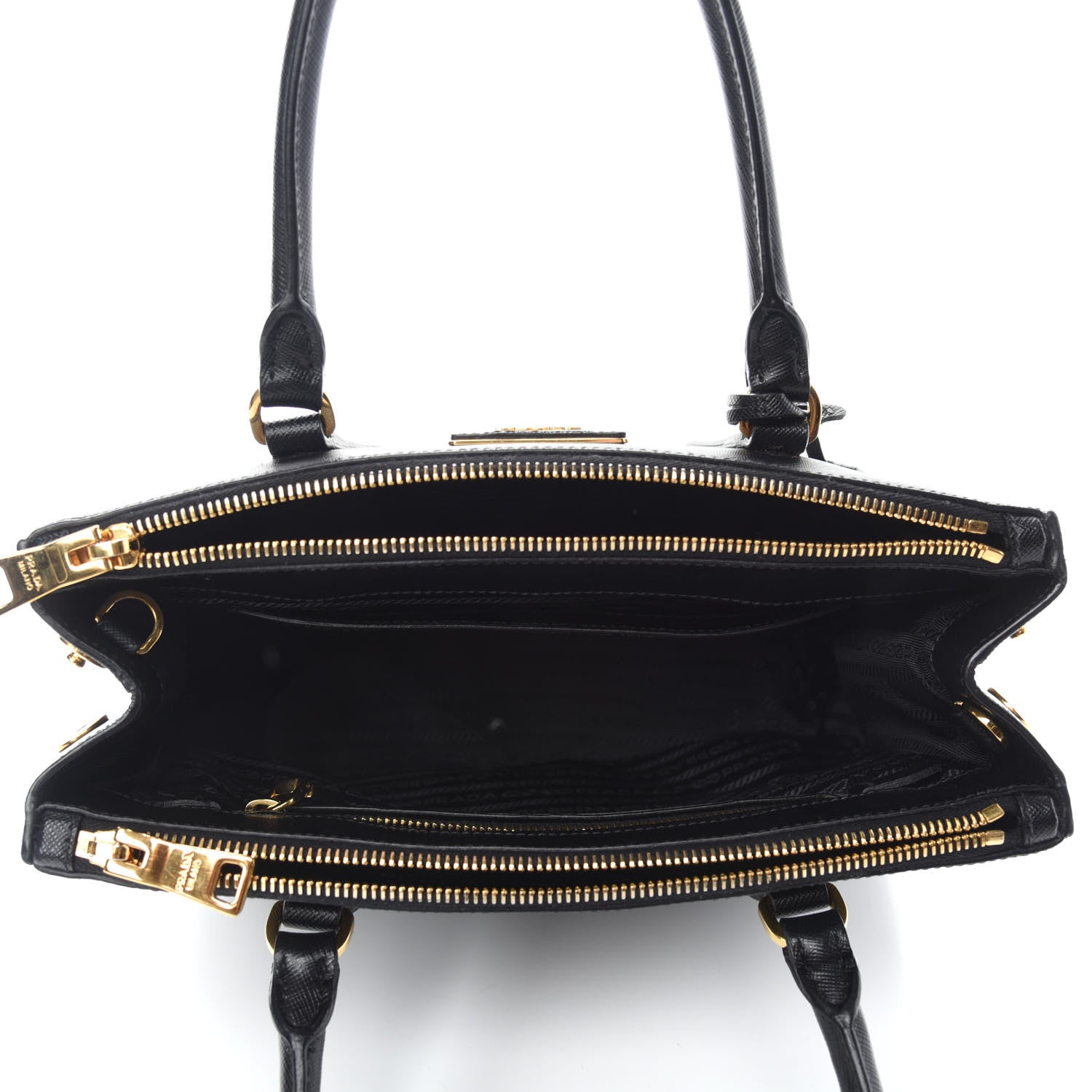 Prada Saffiano Small Galleria Double Zip Tote Black 5 of 10