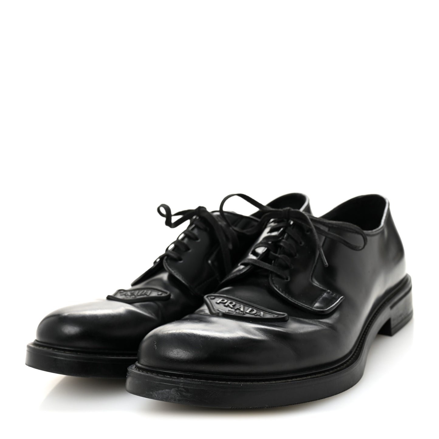 Spazzolato Triangle Mens Derby Loafers 8 Black