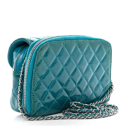Chanel Patent Brilliant Mini Flap WOC Bag Blue 3 of 13