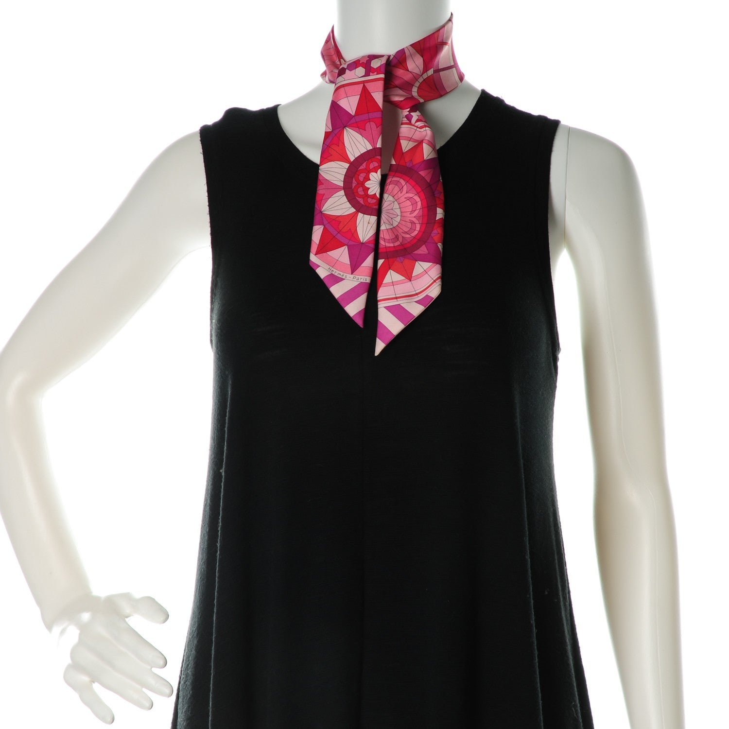Hermes Silk Rose de Compas Twilly Fuchsia Prune Rouge 2 of 6