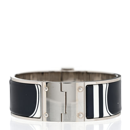 Hermes Enamel Printed Wide Les Coupes Tattoo Hinged Bracelet S Positif Negatif 3 of 4