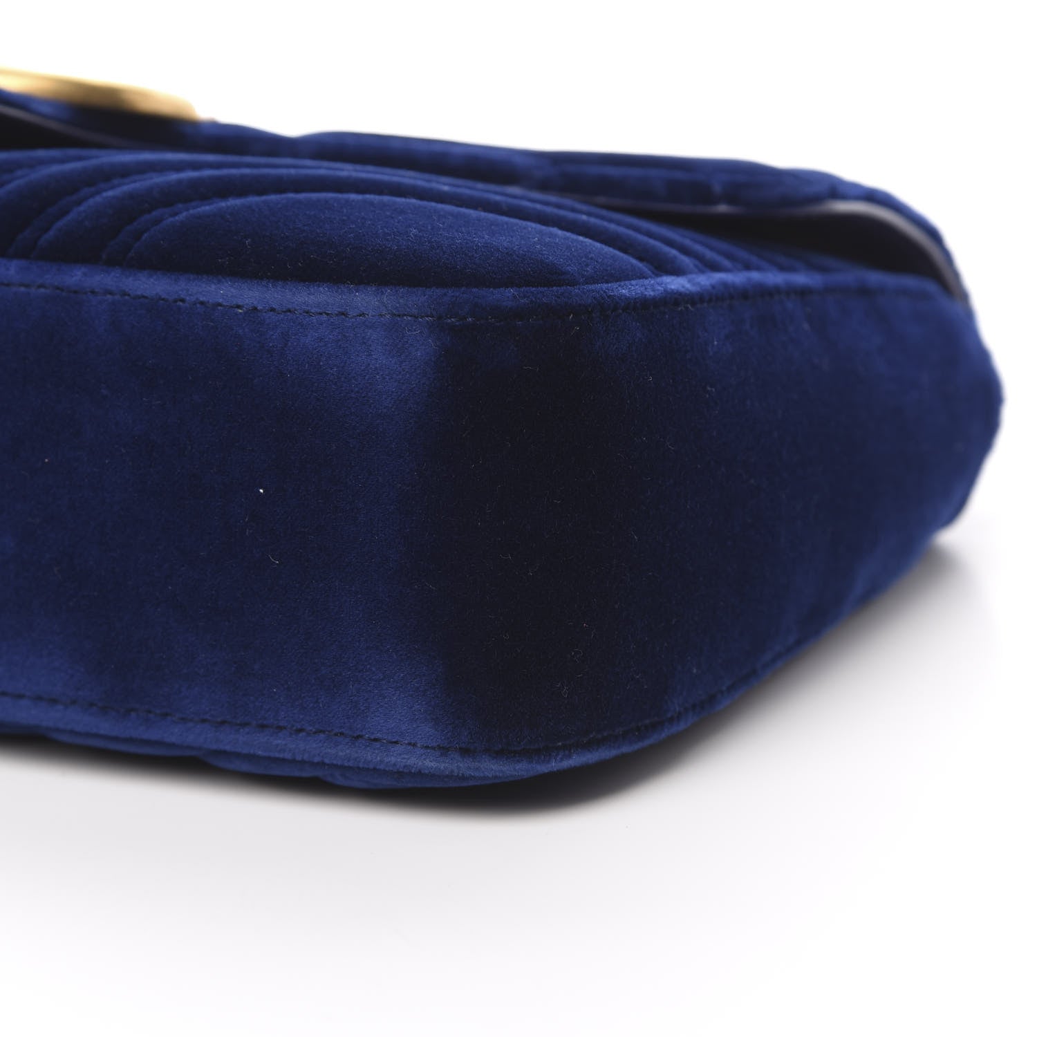 Gucci Velvet Matelasse Medium GG Marmont Shoulder Bag Cobalt Blue 10 of 14