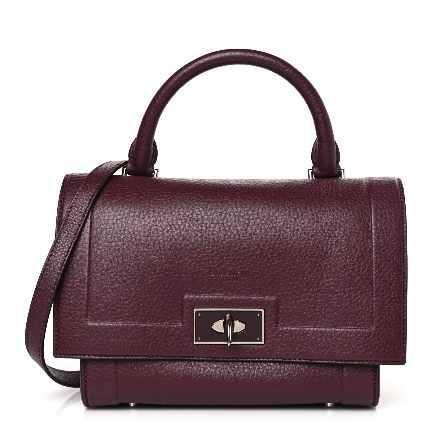 Givenchy Grained Calfskin Mini Shark Lock Oxblood Red 1 of 9