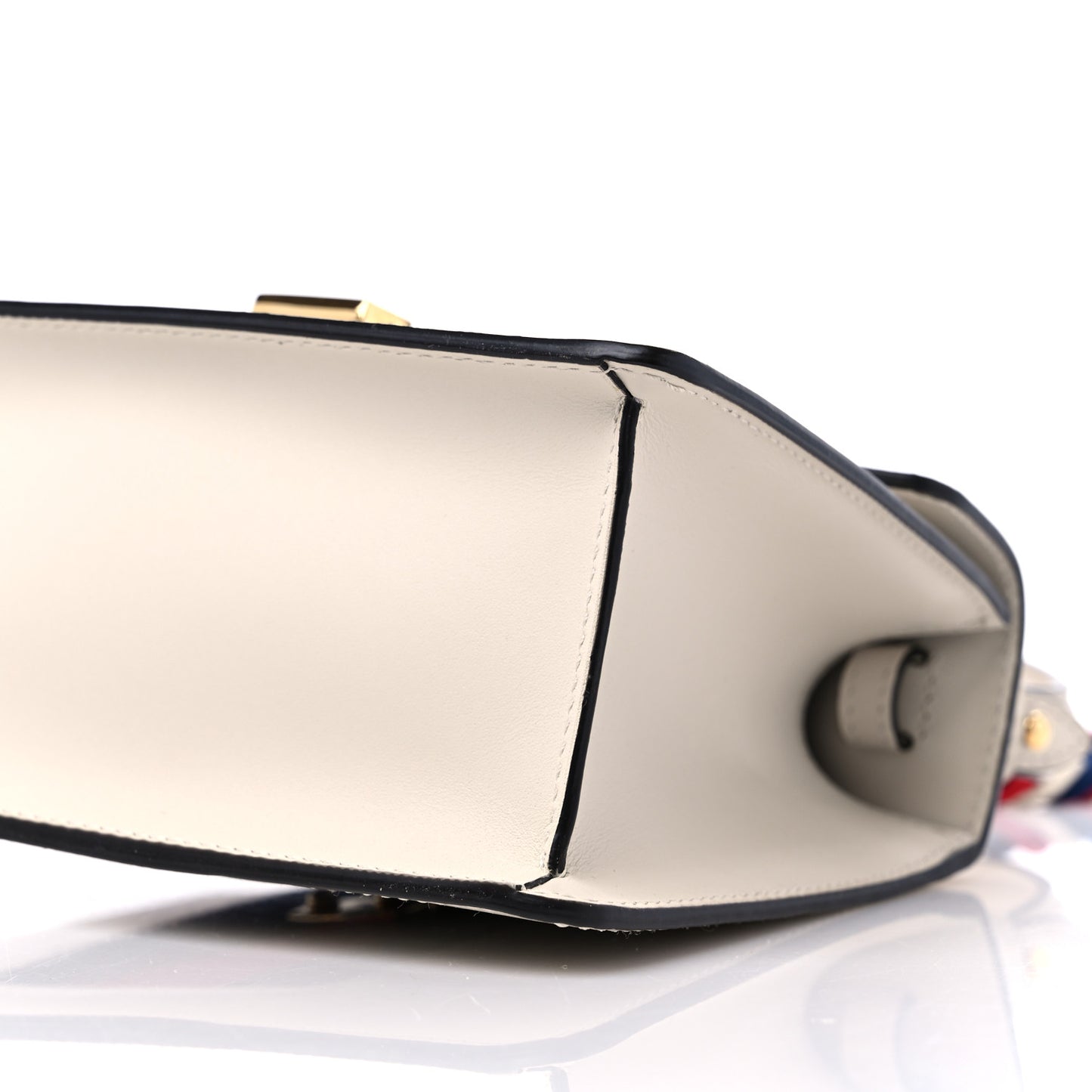 Calfskin Embroidered Mini Sylvie Top Handle Bag White