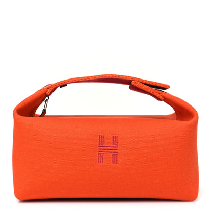 Hermes Canvas Small Bride-A-Brac Pouch Orange Burgundy 1 of 8