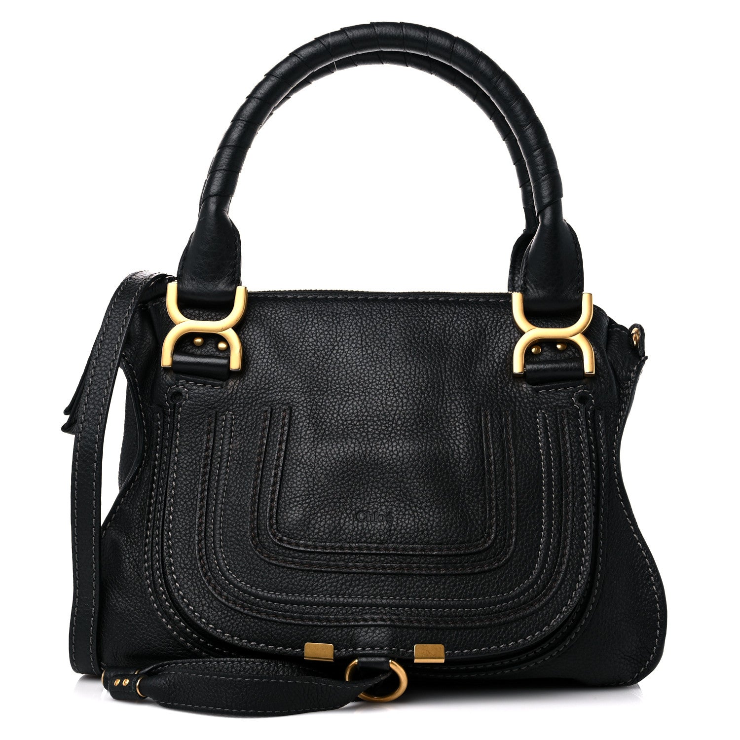 Chloe Calfskin Small Marcie Satchel Black 1 of 12