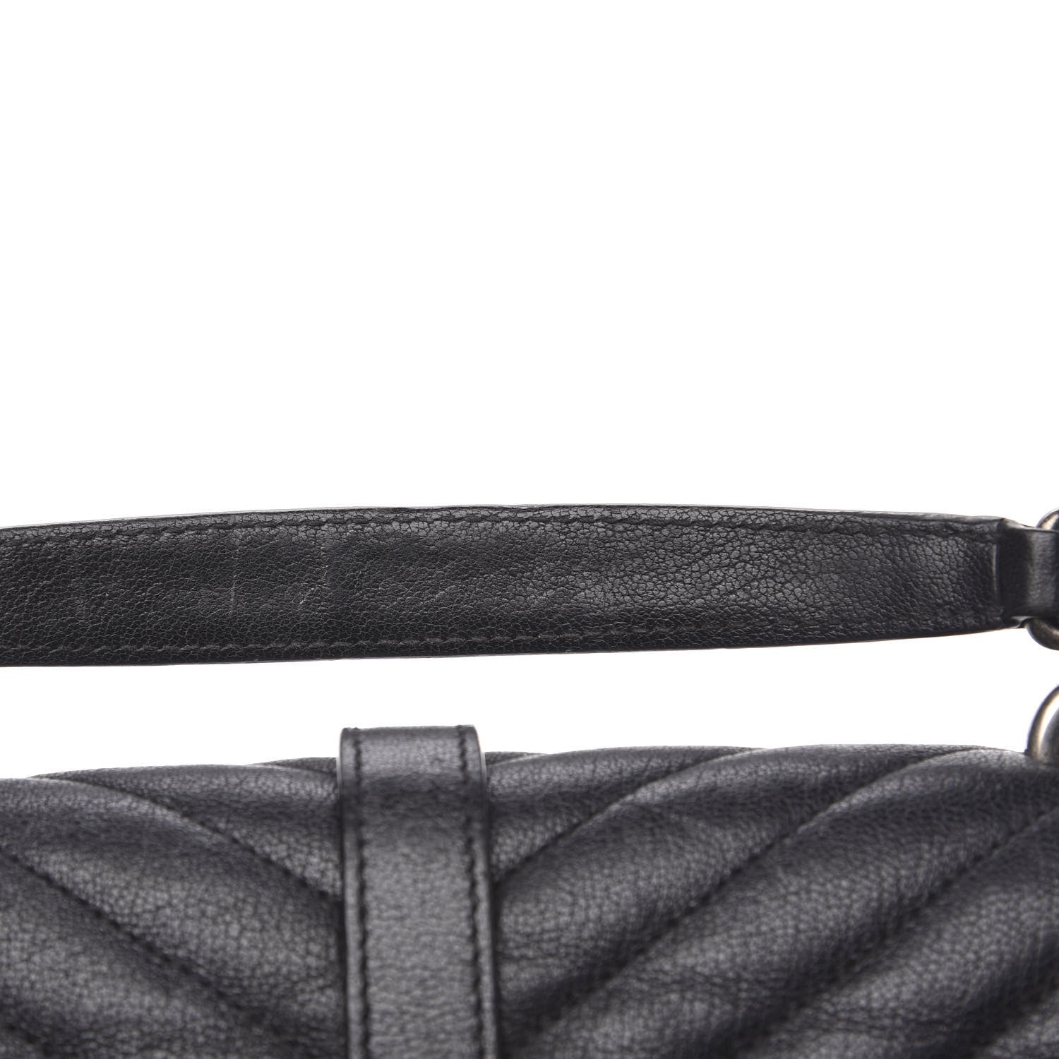 Saint Laurent Sheepskin Matelasse Chevron Monogram Medium College Bag Black 15 of 15