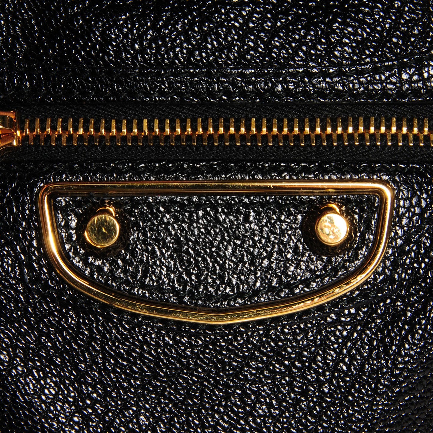 Chevre Gold Metallic Edge Hardware Mini City Black