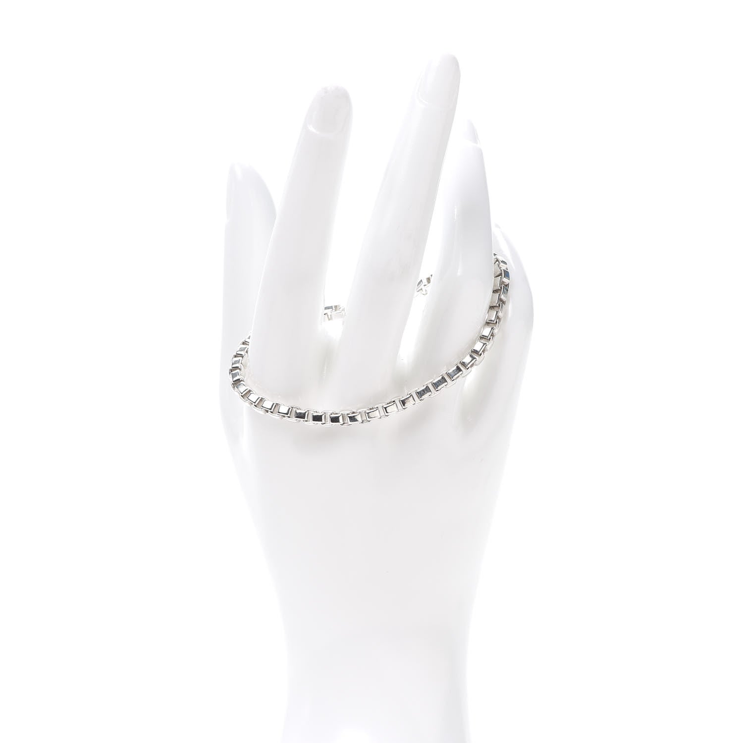 Tiffany Sterling Silver 4mm Venetian Link Bracelet 2 of 7