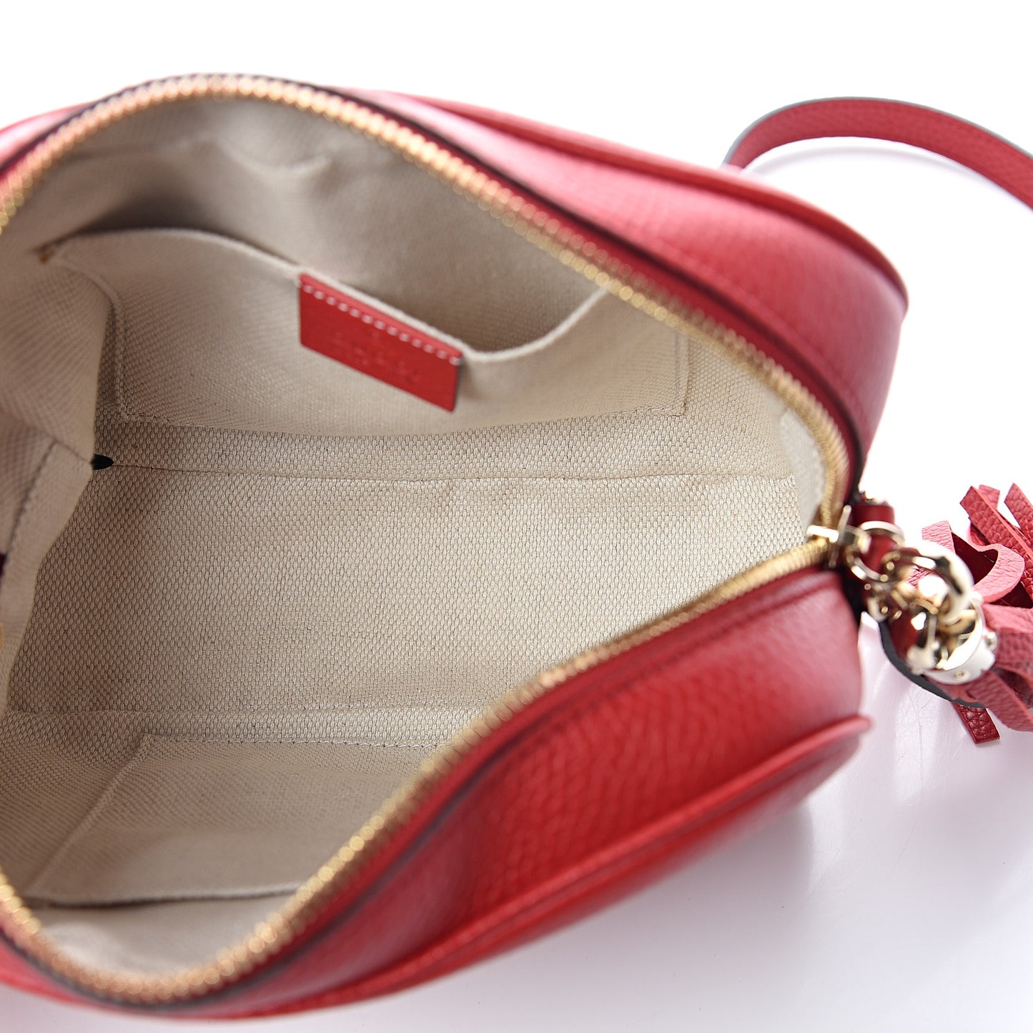 Pebbled Calfskin Small Soho Disco Bag Tabasco Red