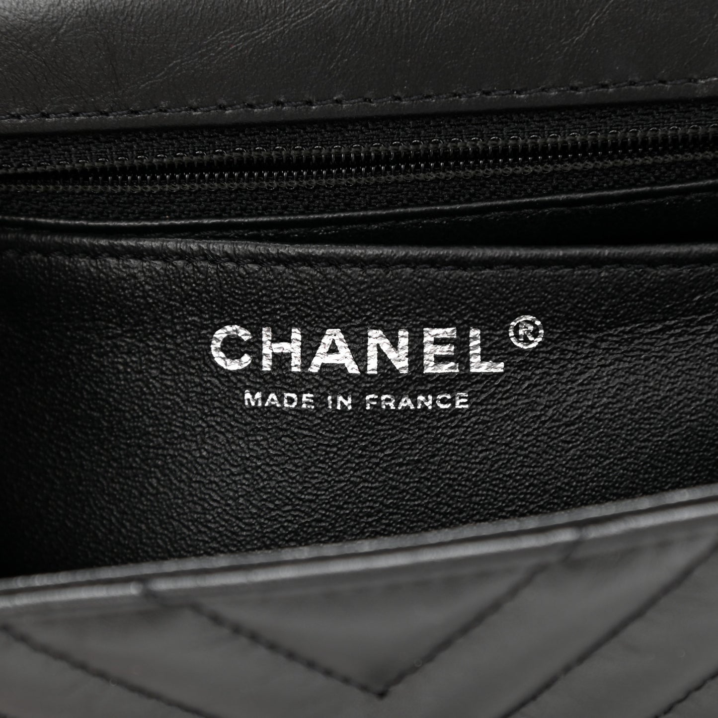 Aged Calfskin Chevron Quilted 2.55 Reissue Mini Flap So Black