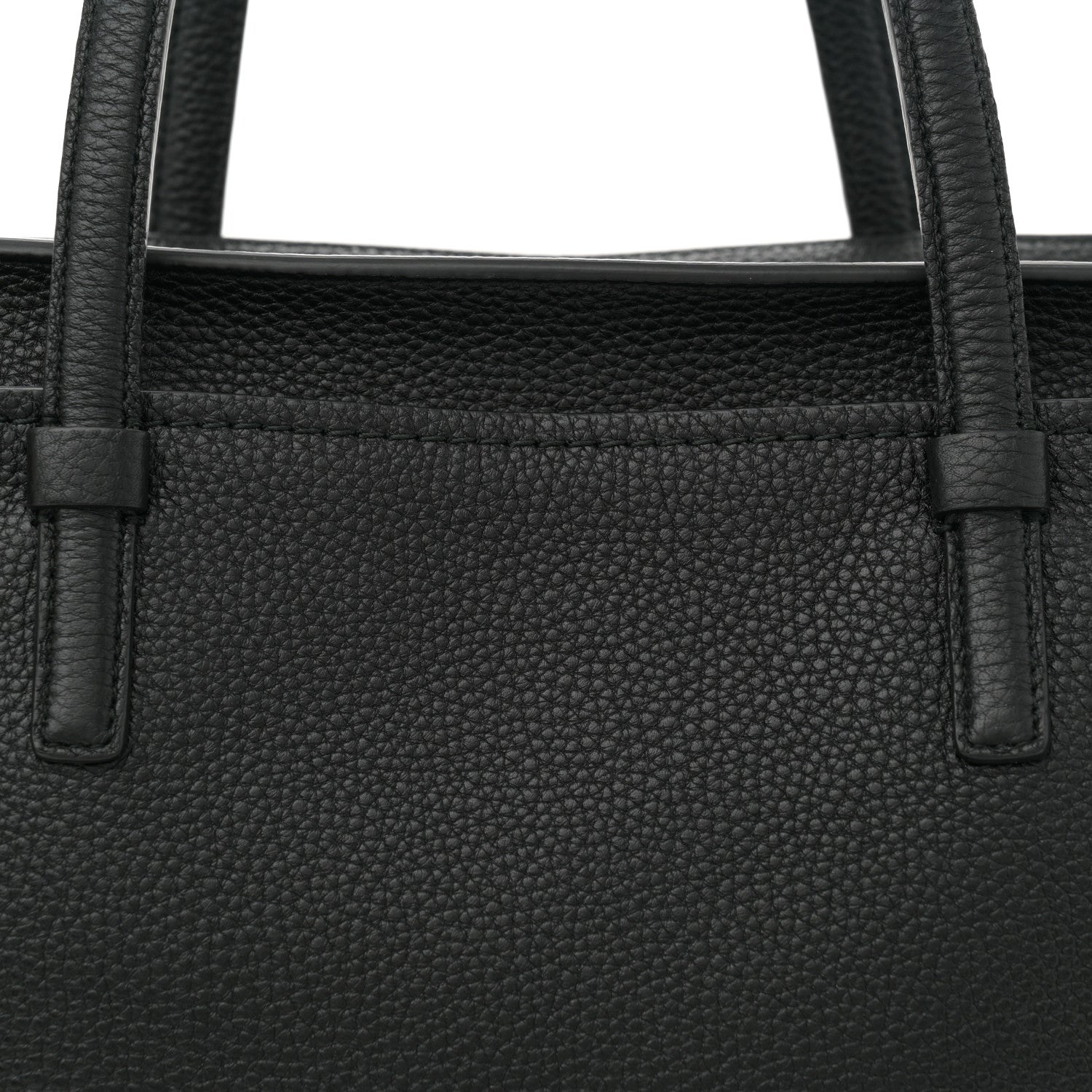 Salvatore Ferragamo Hammered Calfskin Double Handle Medium Amy Tote Black 8 of 10