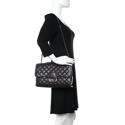 Chanel Lambskin Quilted Jumbo Coco Loop Flap Burgundy 2 of 14