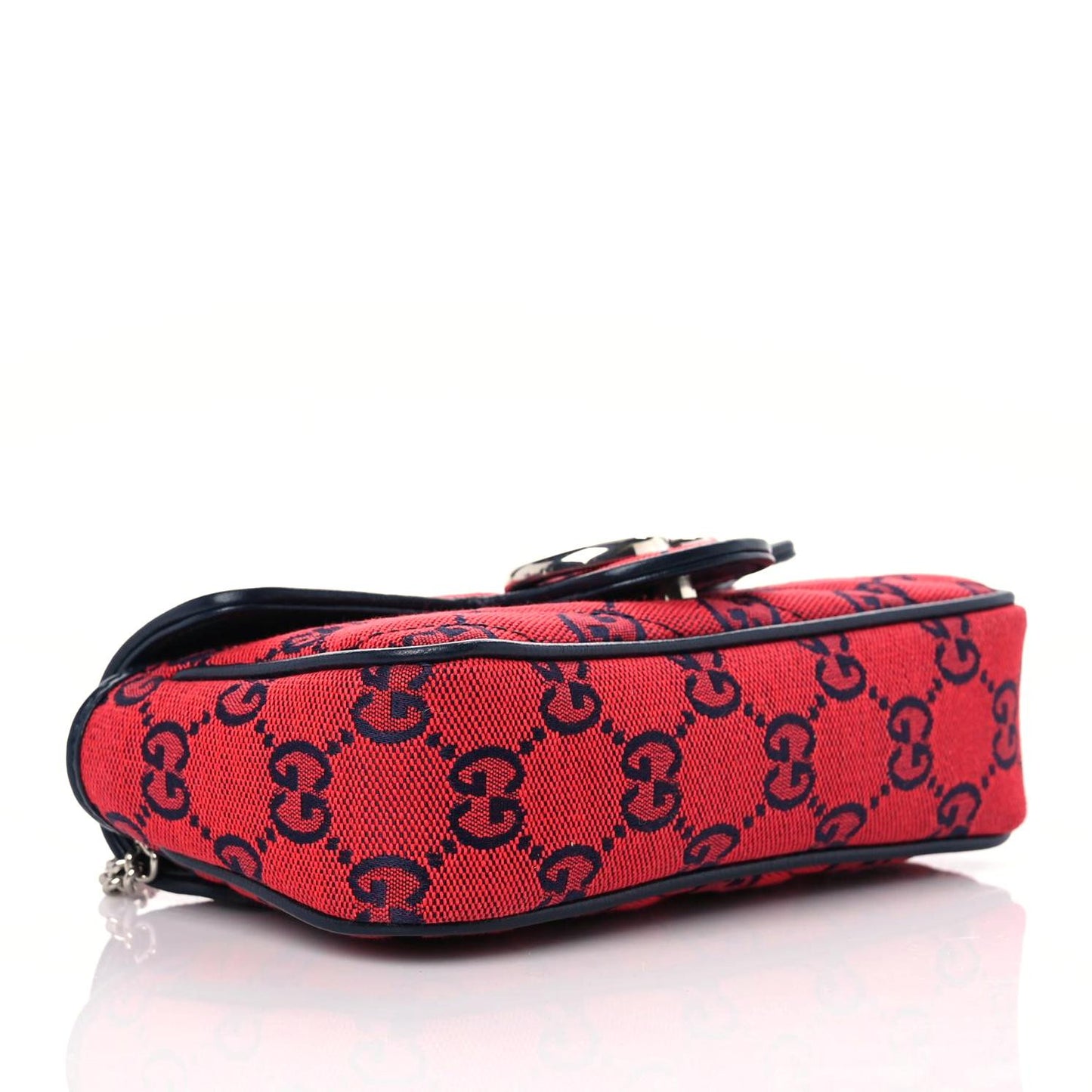 Monogram Multicolor Matelasse Diagonal Super Mini GG Marmont Shoulder Bag Red Blue